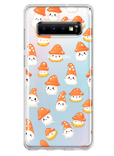 Samsung Galaxy S10 Cute Cartoon Mushroom Ghost Characters Hybrid Protective Phone Case Cover