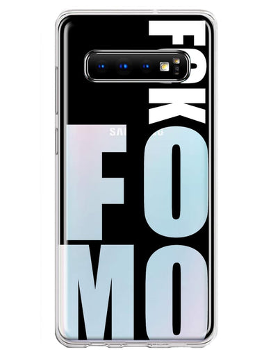 Samsung Galaxy S10 Black Clear Funny Text Quote Fckfomo Hybrid Protective Phone Case Cover