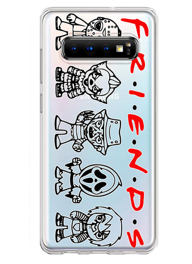 Samsung Galaxy S10 Plus Cute Halloween Spooky Horror Scary Characters Friends Hybrid Protective Phone Case Cover