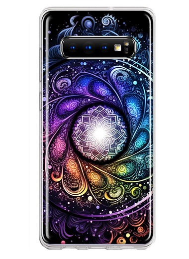 Samsung Galaxy S10 Mandala Geometry Abstract Galaxy Pattern Hybrid Protective Phone Case Cover