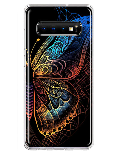 Samsung Galaxy S10 Mandala Geometry Abstract Butterfly Pattern Hybrid Protective Phone Case Cover