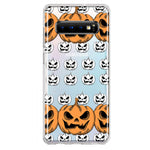 Samsung Galaxy S10 Halloween Spooky Horror Scary Jack O Lantern Pumpkins Hybrid Protective Phone Case Cover