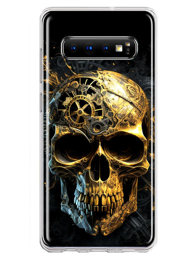 Samsung Galaxy S10 Plus Steampunk Skull Science Fiction Machinery Double Layer Phone Case Cover