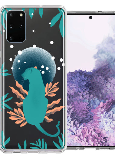 Samsung Galaxy S20 Moon Green Jaguar Design Double Layer Phone Case Cover
