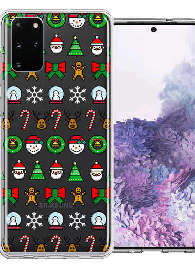Samsung Galaxy S20 Classic Christmas Polka Dots Santa Snowman Reindeer Candy Cane Design Double Layer Phone Case Cover