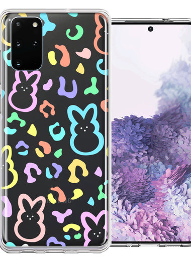 Samsung Galaxy S20 Leopard Easter Bunny Candy Colorful Rainbow Double Layer Phone Case Cover
