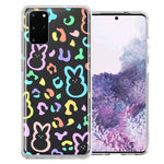 Samsung Galaxy S20 Leopard Easter Bunny Candy Colorful Rainbow Double Layer Phone Case Cover