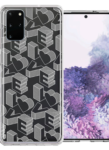 Samsung Galaxy S20 3D Love Letters Hearts Valentine's Day Double Layer Phone Case Cover