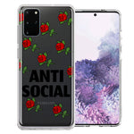 Samsung Galaxy S20 Anti Social Roses Design Double Layer Phone Case Cover