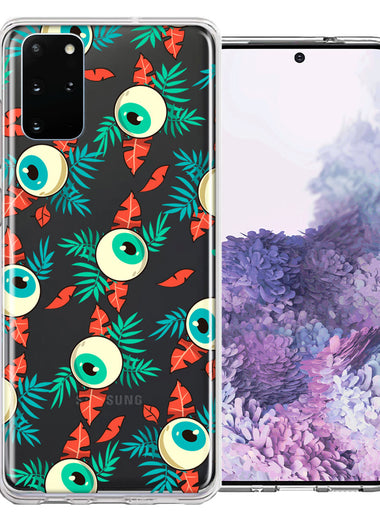 Samsung Galaxy S20 Plus Halloween Creepy Tropical Eyeballs Design Double Layer Phone Case Cover
