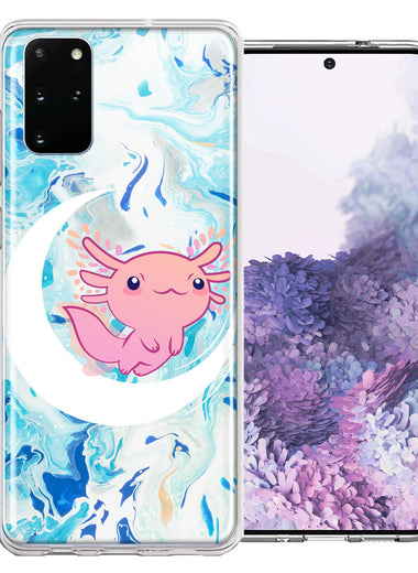Samsung Galaxy S20 Plus Pink Axolotl Moon Mable Design Double Layer Phone Case Cover