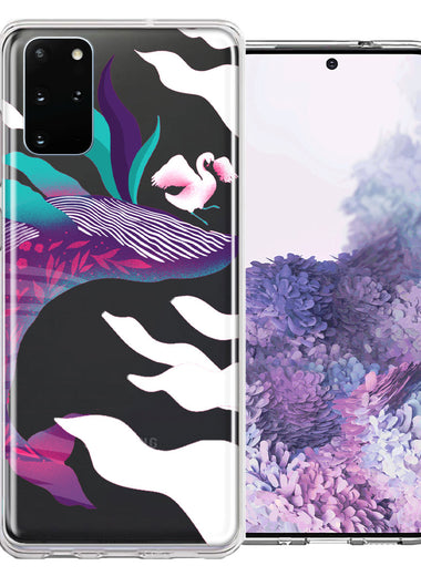 Samsung Galaxy S20 Plus Mystic Floral Whale Design Double Layer Phone Case Cover
