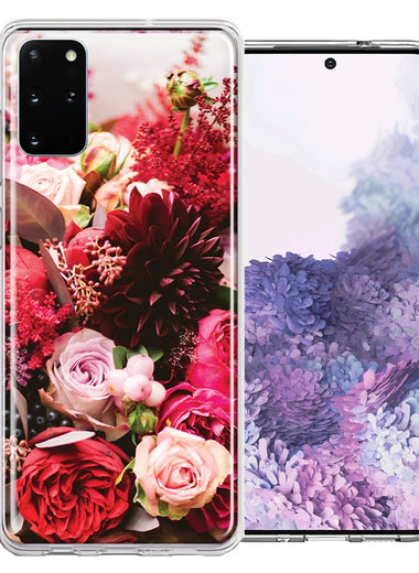Samsung Galaxy S20 Colorful Flowers Design Double Layer Phone Case Cover