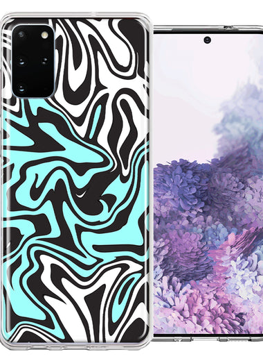 Samsung Galaxy S20 Plus Mint Black Abstract Design Double Layer Phone Case Cover