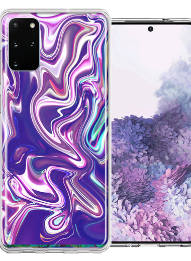 Samsung Galaxy S20 Purple Paint Swirl Design Double Layer Phone Case Cover