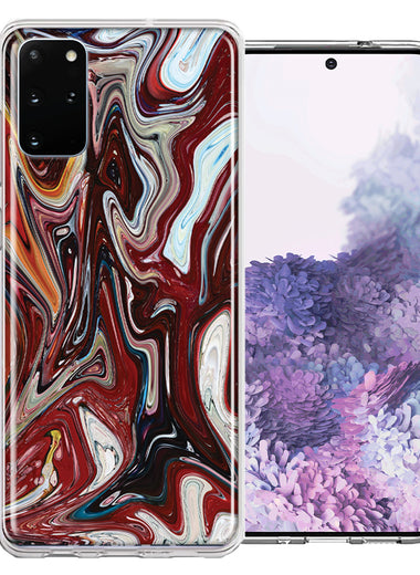 Samsung Galaxy S20 Plus Red White Abstract Design Double Layer Phone Case Cover