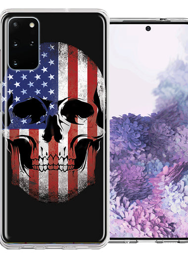 Samsung Galaxy S20 Plus US Flag Skull Double Layer Phone Case Cover