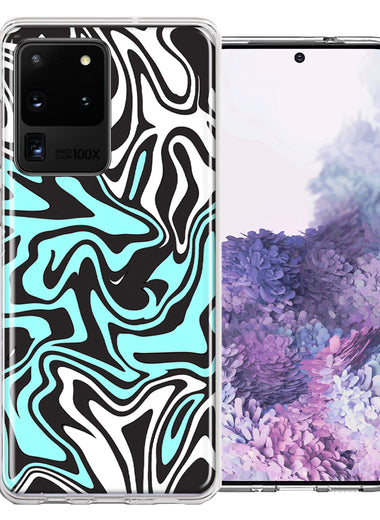Samsung Galaxy S20 Ultra Mint Black Abstract Design Double Layer Phone Case Cover