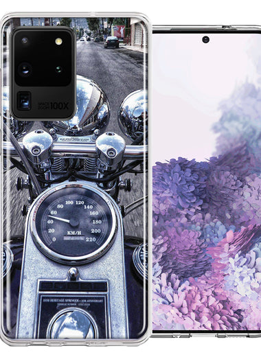 Samsung Galaxy S20 Ultra Motorcycle Chopper Design Double Layer Phone Case Cover