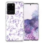 Samsung Galaxy S20 Ultra Purple Marble Design Double Layer Phone Case Cover