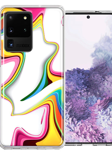 Samsung Galaxy S20 Ultra Rainbow Abstract Design Double Layer Phone Case Cover