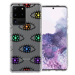 Samsung Galaxy S20 Ultra Rainbow Evil Eyes Design Double Layer Phone Case Cover