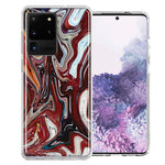 Samsung Galaxy S20 Ultra Red White Abstract Design Double Layer Phone Case Cover