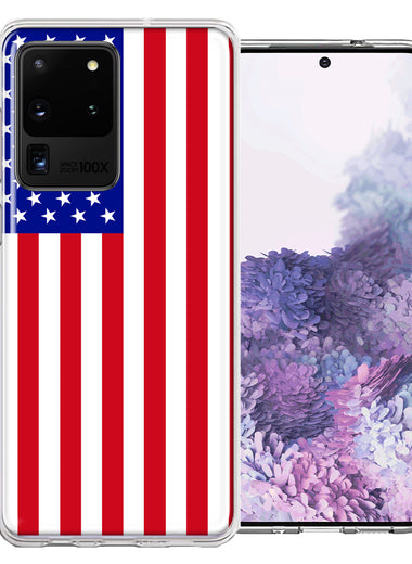 Samsung Galaxy S20 Ultra USA American Flag  Design Double Layer Phone Case Cover
