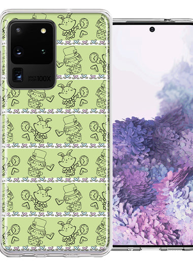 Samsung Galaxy S20 Ultra Wonderland Hatter Rabbit Design Double Layer Phone Case Cover