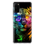 Samsung Galaxy S20 Neon Rainbow Swag Tiger Hybrid Protective Phone Case Cover