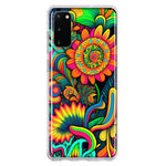 Samsung Galaxy S20 Neon Rainbow Psychedelic Indie Hippie Sunflowers Hybrid Protective Phone Case Cover