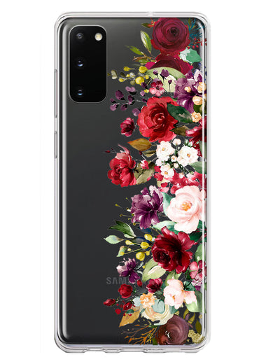 Samsung Galaxy S20 Red Summer Watercolor Floral Bouquets Ruby Flowers Hybrid Protective Phone Case Cover