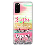 Samsung Galaxy S20 Summer Brush Strokes Sunrise Sunburn Sunset Repeat Hybrid Protective Phone Case Cover