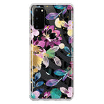 Samsung Galaxy S20 Zebra Stripes Tropical Flowers Purple Blue Summer Vibes Hybrid Protective Phone Case Cover