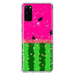 Samsung Galaxy S20 Summer Watermelon Sugar Vacation Tropical Fruit Pink Green Hybrid Protective Phone Case Cover