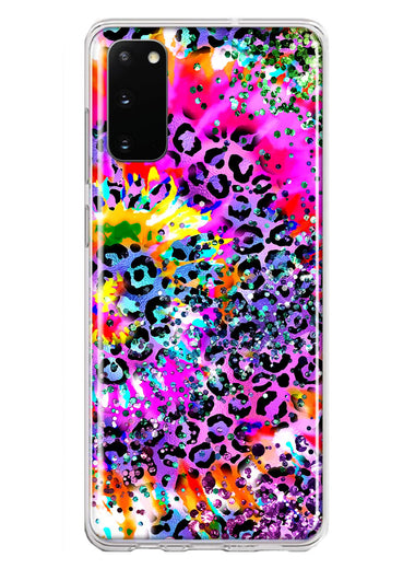 Samsung Galaxy S20 Vibrant Pink Purple Tie Dye Summer Leopard Swirl Rainbow Hybrid Protective Phone Case Cover