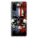 Samsung Galaxy S20 American USA Flag Skulls Blue Red Double Layer Phone Case Cover