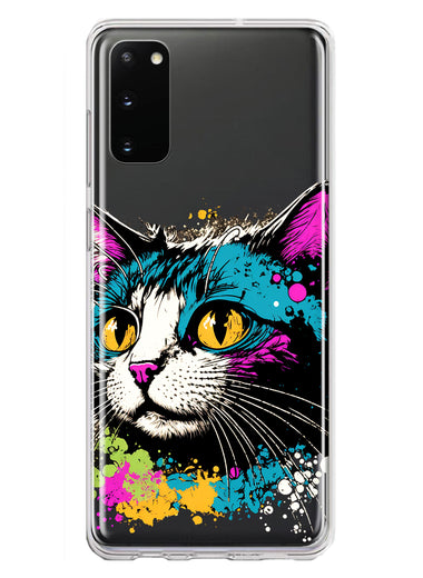 Samsung Galaxy S20 Plus Cool Cat Oil Paint Pop Art Hybrid Protective Phone Case Cover
