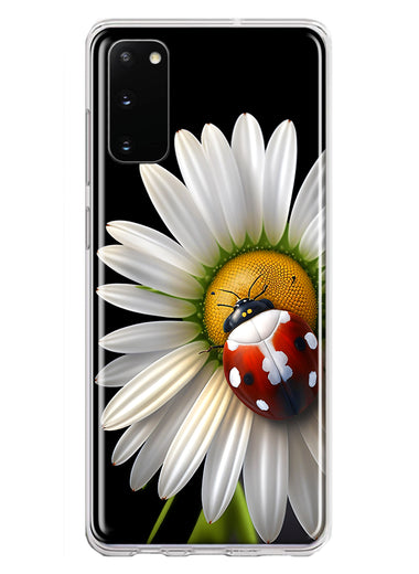 Samsung Galaxy S20 Cute White Daisy Red Ladybug Double Layer Phone Case Cover