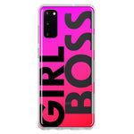 Samsung Galaxy S20 Pink Clear Funny Text Quote Girl Boss Hybrid Protective Phone Case Cover