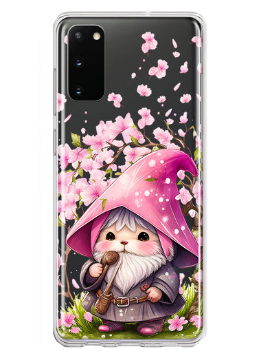 Samsung Galaxy S20 Cute Pink Cherry Blossom Gnome Spring Floral Flowers Double Layer Phone Case Cover