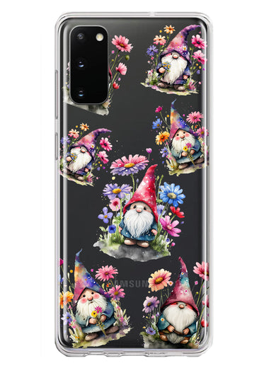 Samsung Galaxy S20 Cute Pink Purple Cosmos Flowers Gnomes Spring Floral Double Layer Phone Case Cover