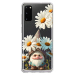 Samsung Galaxy S20 Cute Gnome White Daisy Flowers Floral Hybrid Protective Phone Case Cover