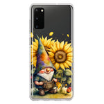 Samsung Galaxy S20 Cute Gnome Sunflowers Clear Hybrid Protective Phone Case Cover