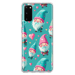 Samsung Galaxy S20 Turquoise Pink Hearts Gnomes Hybrid Protective Phone Case Cover