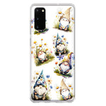 Samsung Galaxy S20 Cute White Blue Daisies Gnomes Hybrid Protective Phone Case Cover