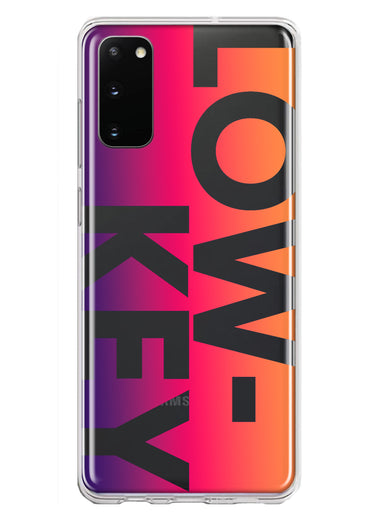 Samsung Galaxy S20 Purple Pink Orange Clear Funny Text Quote Low Key Hybrid Protective Phone Case Cover