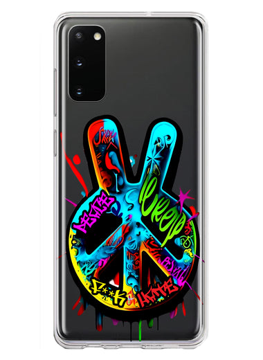Samsung Galaxy S20 Peace Graffiti Painting Art Hybrid Protective Phone Case Cover