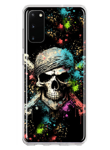 Samsung Galaxy S20 Fantasy Paint Splash Pirate Skull Hybrid Protective Phone Case Cover