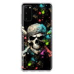 Samsung Galaxy S20 Fantasy Paint Splash Pirate Skull Hybrid Protective Phone Case Cover